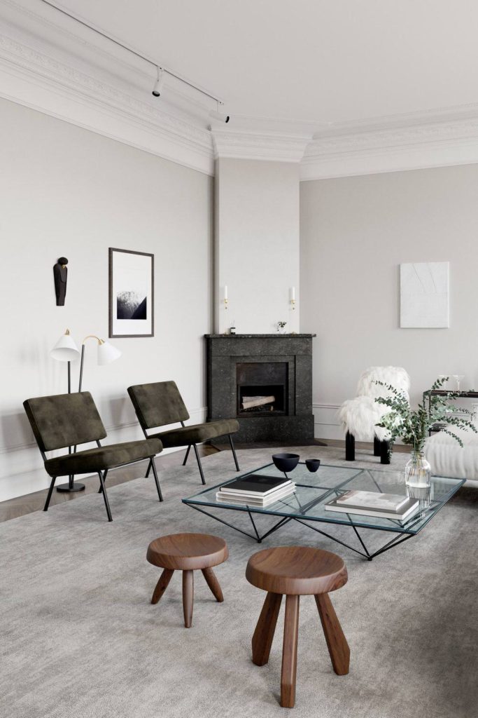 photorealistic archviz studio interior designed by louise liljencrantz
